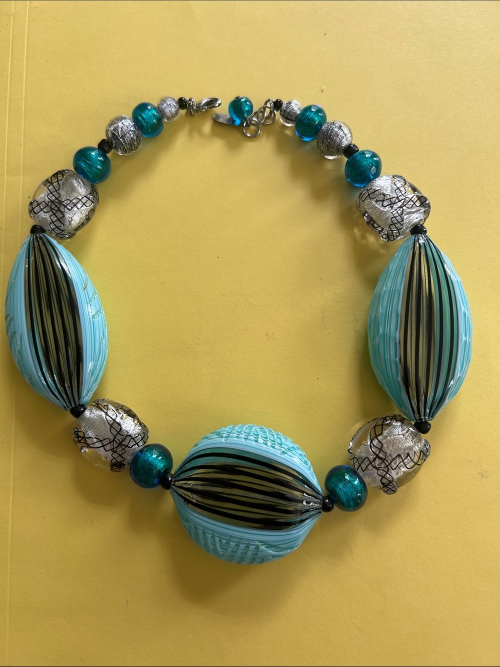 Leslie Genninger Murano Glass, Battuto & Filigrana Necklace